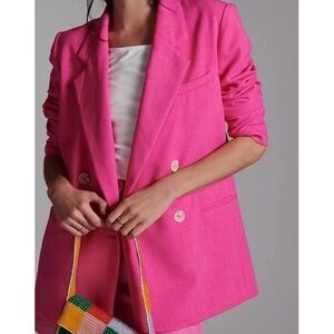 Anthropologie pink blazer